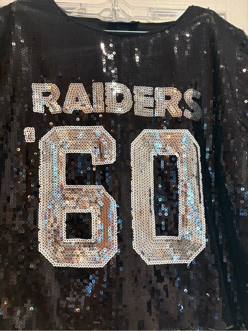 Wild Collective Raiders Women’s Sequined Football Jersey - Size M - Picture 2 of 8